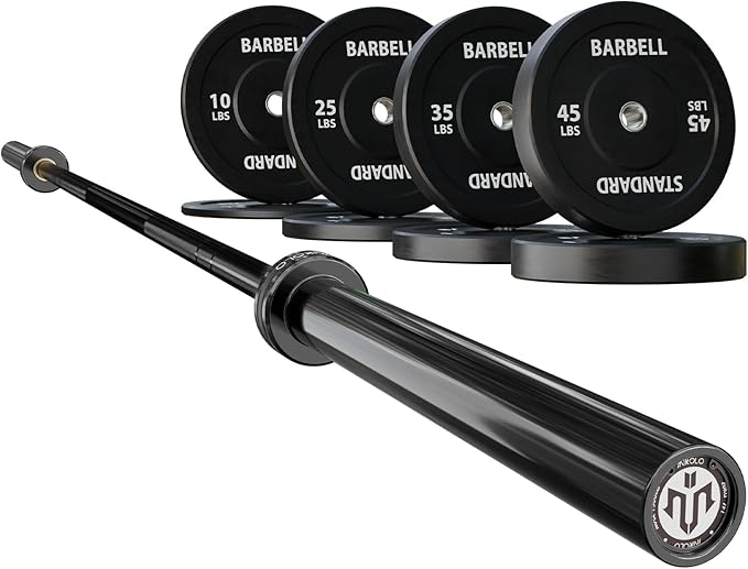 Mikolo 7ft Olympic Barbell, Barbell for Weightlifting and Powerlifting 45lb, Olympic Bar for 1500lbs Capacity, Weight Bar Fit 2” Standard Weights