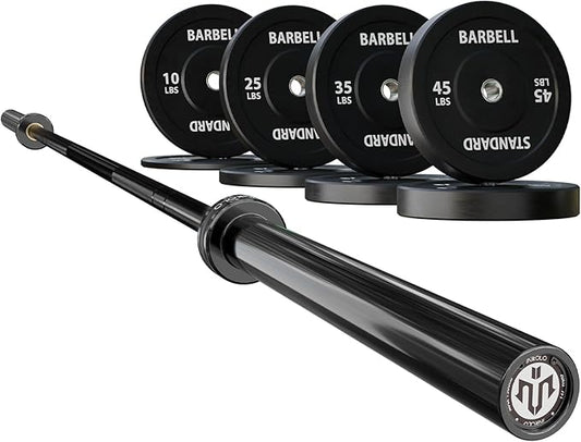 Mikolo 7ft Olympic Barbell, Barbell for Weightlifting and Powerlifting 45lb, Olympic Bar for 1500lbs Capacity, Weight Bar Fit 2” Standard Weights
