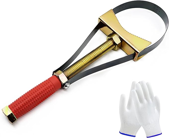 Oil Filter Wrench Removal Tool,Heavy Duty Adjustable Strap 9-15 CM Diameter,Adjustable Oil Filter Removal Tool for Larger Vehicles,Large Truck/Large Tractor/Excavators etc