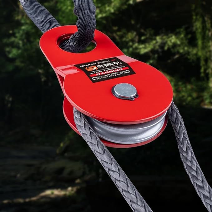 RUGCEL WINCH 10T Heavy Duty Recovery Winch Snatch Block, 22000lb Capacity,Towing Pulley Blocks,Heavy Duty Offroad Recovery Accessory for Truck, Tracto