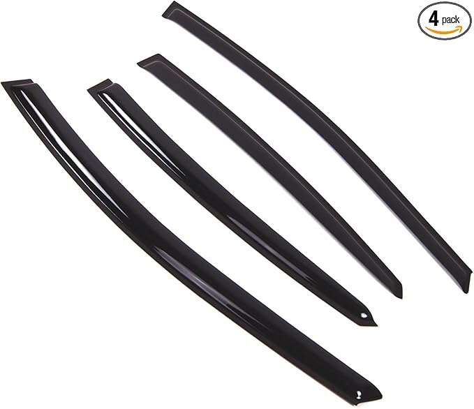 TuningPros Outside Mount Window Vent Visors Rain Guards Compatible with Hyundai Elantra 2011-2016 | Side Window Wind Deflectors Rain Shields | Smoke Tinted, 4 Pcs Set, DGWV-586