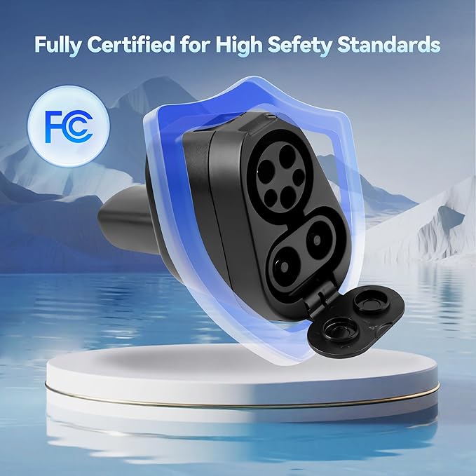 2-in-1 CCS & J1772 for Tesla Adapter, 250KW/80A DC/AC, CCS1 to NACS SuperFast Charging, Safety Certified, Compatible with Tesla Model 3/Y/S/X/Cybertruck, for Level 1/2/3 EV Charging Statons