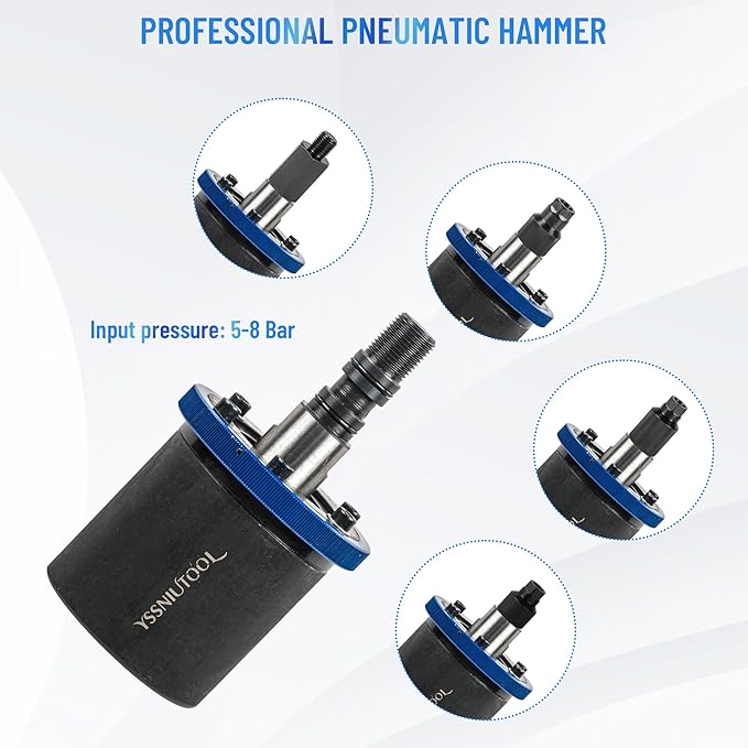 27PC Upgrade Pneumatic Injector Puller For Diesel Engine, Labor-Saving Injectors Removal Tool Kit ,18 Adapters, 3 Hooks,High Impact Extractor Hammer Puller Air Vibration Injector Extractor with Handle