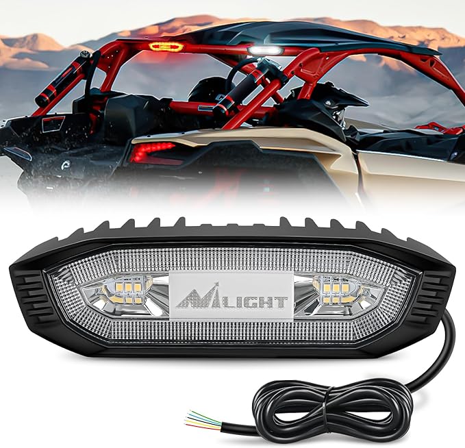 Nilight UTV LED Chase Brake Light Universal 1.75”-2.0” Roll Bar Mount Running Strobe Reverse Cargo Lights for ATV Can-Am Polaris RZR Dune Buggy Golf Cart Boat