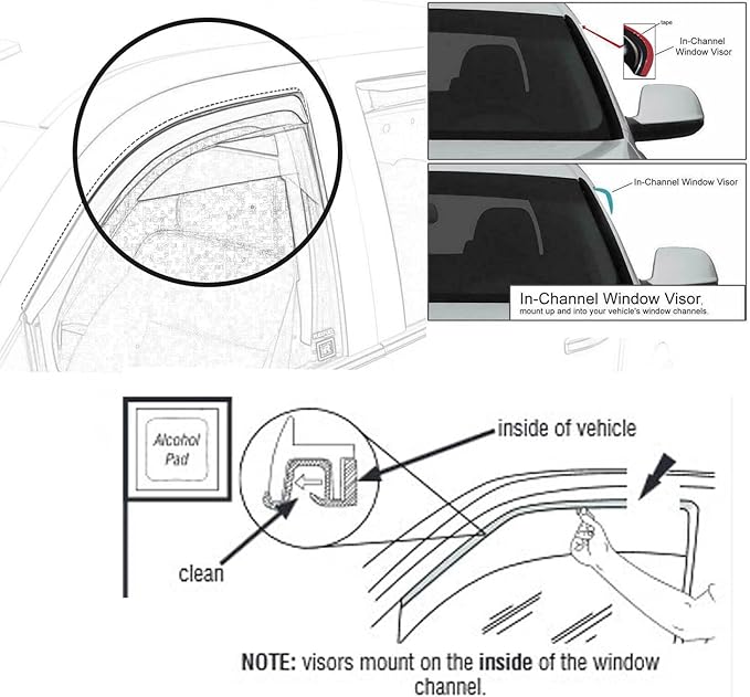 inchannel Smoke Window Visor Rain Guards Compatible with Ram 1500 Crew Cab 2019-2025 Vent Visor 4pc