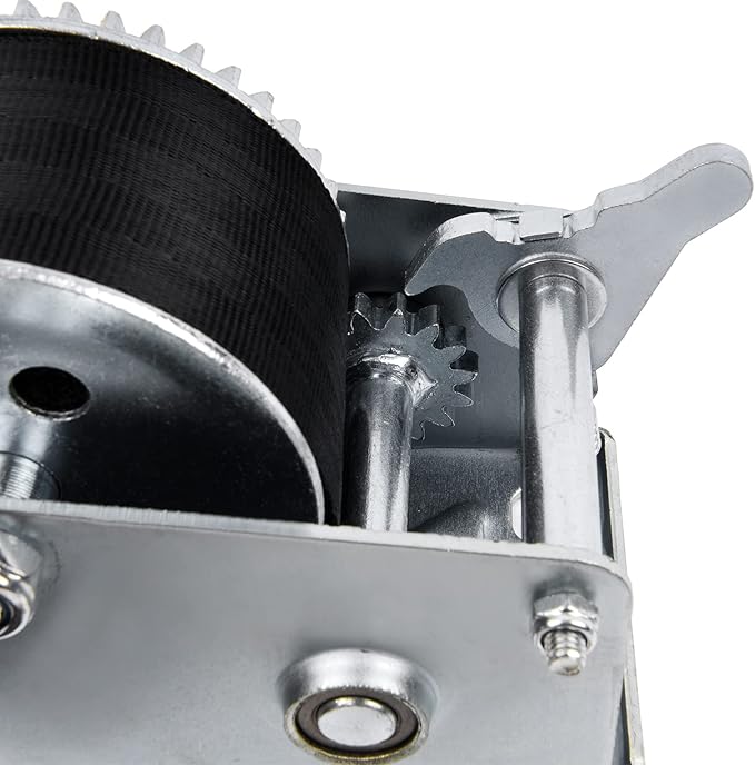 600lbs Hand Winch Heavy Duty Boat Trailer Winch Two-Way Ratchet Gear Crane Weight Translating Hand Crank Winch with 5m Nylon Strap for ATV Truck Towing Rope Winch