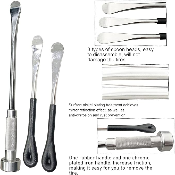 Dirt Bike Tire Changing Tools with Steel Spoons Kit for Enduro and Motocross Compact Dirt Bike Tire Changer for 16" to 21" Wheels Replacement (Complete Accessories)