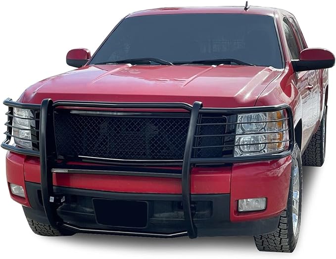 Black Horse Grille brush Bumper Guard Modular Black Compatible with 2007-2013 Chevrolet Silverado 1500-17A035700A2MA