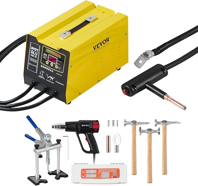 VEVOR Spot Welder Dent Puller, 300W Stud Welder Dent Repair Kit with Heat Gun, Auto/Manual Welding Mode, 110V Auto Body Spot Welding Dent Repair Machine for Aluminum Car Body Panels Repair
