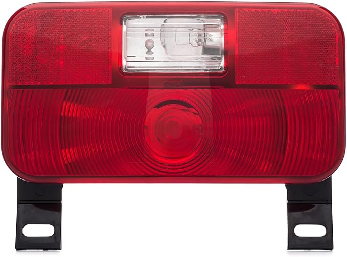 Lumitronics Red Surface Mount Stop/Turn/Tail, License Bracket/Light for RV, Trailer, Camper, 5th Wheel and Motorhomes (Black)