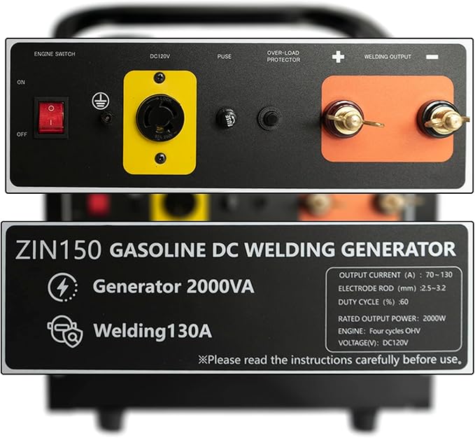 Portable 2000 Watt Engine Driven Welder 130 Amp Stick Welder