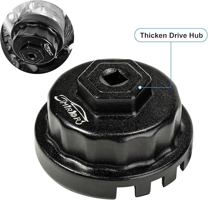 3mirrors Oil Filter Wrench Oil Filter Removal Tool Compatible with Toyota Lexus Scion RAV4 Camry Tundra Highlander Sienna Prius 2.5-5.7L Engine with 64mm Cartridge Style Oil Filter System