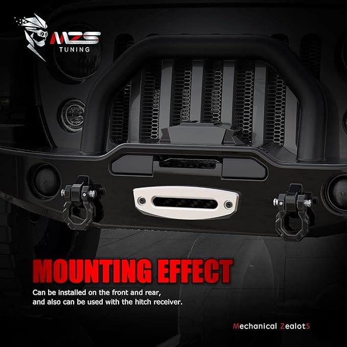 MZS 3/4" D Ring Shackles, 80,000 lbs (40T) Maximum Break Strength Shackles with 7/8" Screw Pin Use with Tow Strap Winch for Off-Road Truck ATV UTV SUV Recovery Towing Black (Pack of 2)