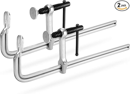 Jorgensen Bar Clamps, 12-Inch Light-duty Drop Forged Steel Bar Clamps for Woodworking and Welding, 2 Pack