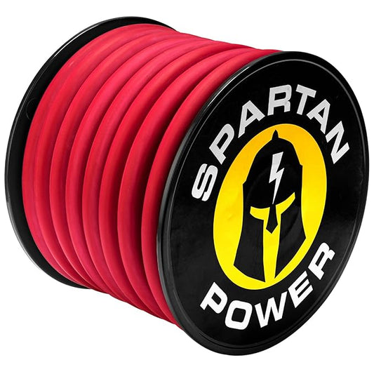 Spartan Power Welding Lead & Car Battery Cable - DIY Bulk Automotive Grade Copper Wire - 600 Volt, 4/0 AWG, 30 Foot, Red