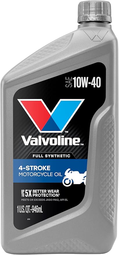 Valvoline 4-Stroke Motorcycle Full Synthetic 10W-40 Motor Oil 1 Quart