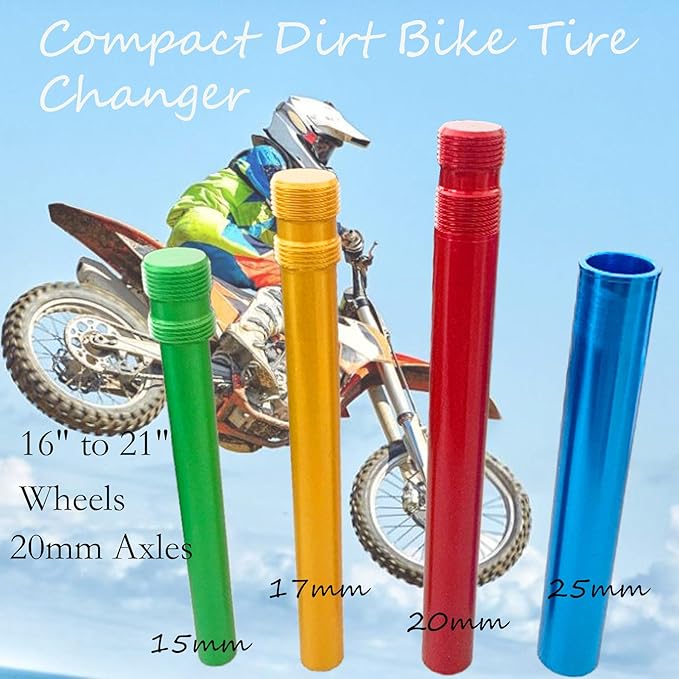 Dirt Bike Tire Changing Tools with Steel Spoons Kit for Enduro and Motocross Compact Dirt Bike Tire Changer for 16" to 21" Wheels Replacement (Complete Accessories)