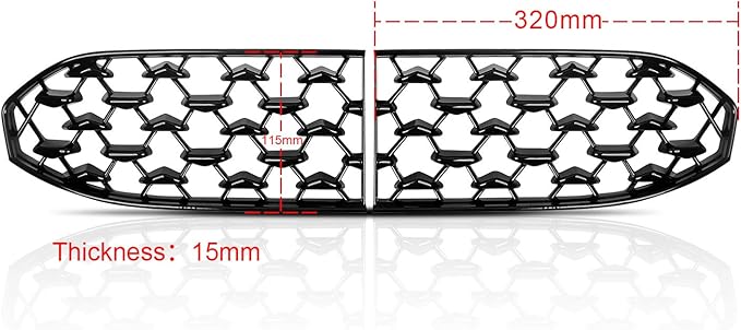 CDEFG CX-30 Front Grill Mesh Inserts Trims Front Grille Guard for 2019-2024 2025 Mazda CX-30 Car Exterior Accessories ABS Material(2PCS) (320MM for CX30 Preferred Grilles)
