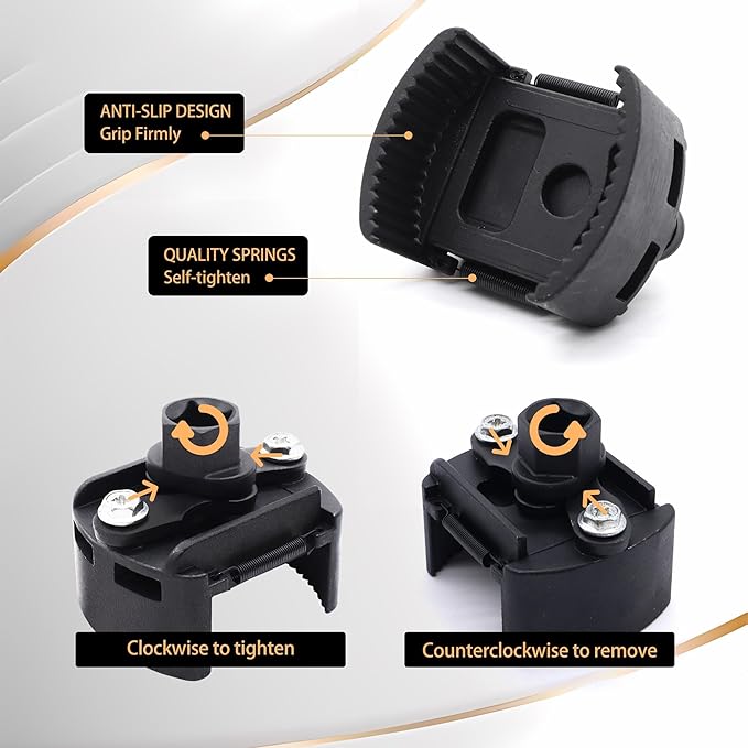 Universal Adjustable Oil Filter Wrench Removal Tool 2.36-3.15 inch (60mm-80mm) 1/2" Drive