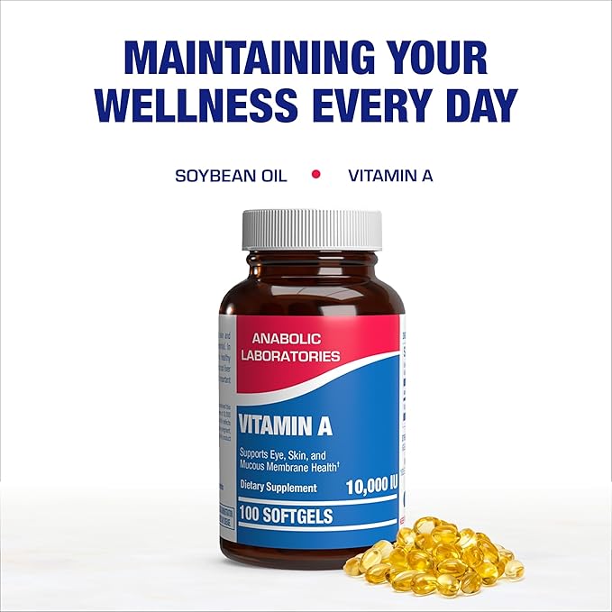Vitamin A 10000 IU Softgels - Clinical Formula Vitamin A Supplement from Cod Liver Oil with Broad Spectrum Retinoids for Eye Care Vision Support & Reproductive Health - Made in The USA - 100 Servings