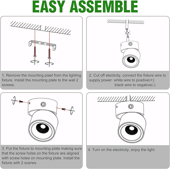 2 Pack 12V LED COB Ceiling Spotlight Downlight with Switch, Surface Mounted 330 Adjustable Dimmable RV Wall Light Accent Lamp, 12 Volt Reading Lamp for Boat, Camper, Truck, Trailer, Caravan