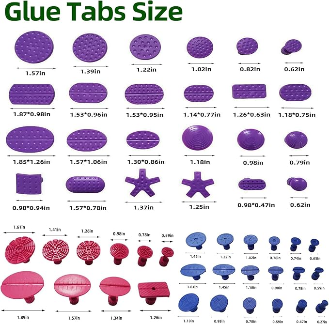 M16 Big Size Slide Puller Gold Lifter Toools Kit,Auto Dent Puller Kit,Car Bodywork Door Dings Remover,Paintless Large & Small Ding Hail Dent Removal Tools with Toolbox (XBLG100)