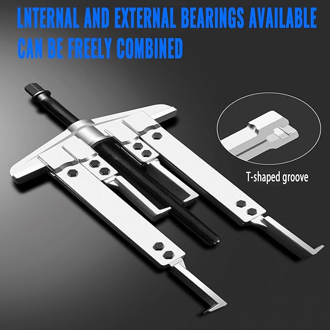 3 in 1 Gear Puller Set,9pcs 2 Jaw Bearing Flywheel Puller Kit with Reversible Jaws,Cr-V Steel Heavy Duty Pulley Puller Tool for Pulley Gear Bearing Flywheel Removal.