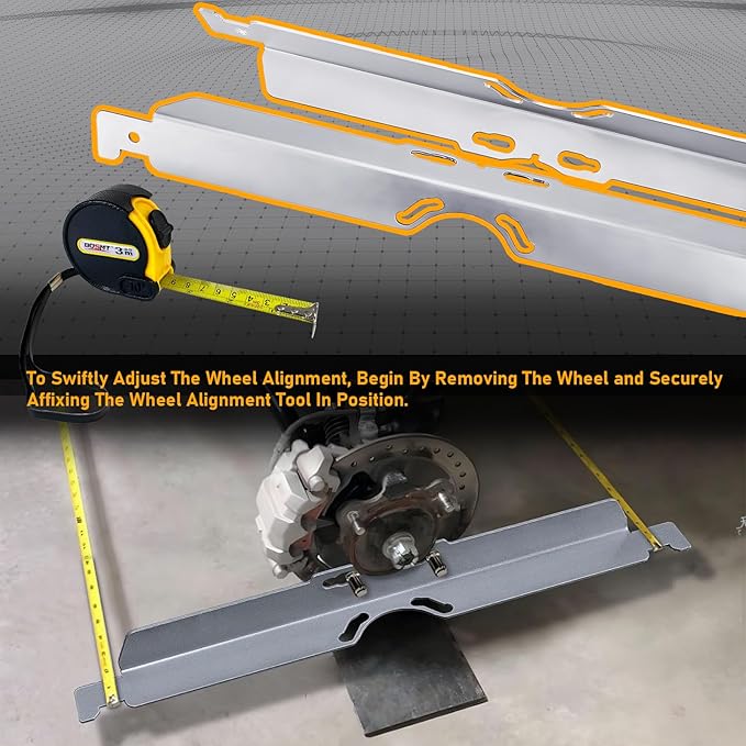 2 Pack Toe Alignment Tool Plates with Measuring Tape, Wheel Alignment Tool Kit for Cars, Trucks, SUVs, Sturdy and Compact Plates for Fast, Accurate Wheel Alignment Measurements