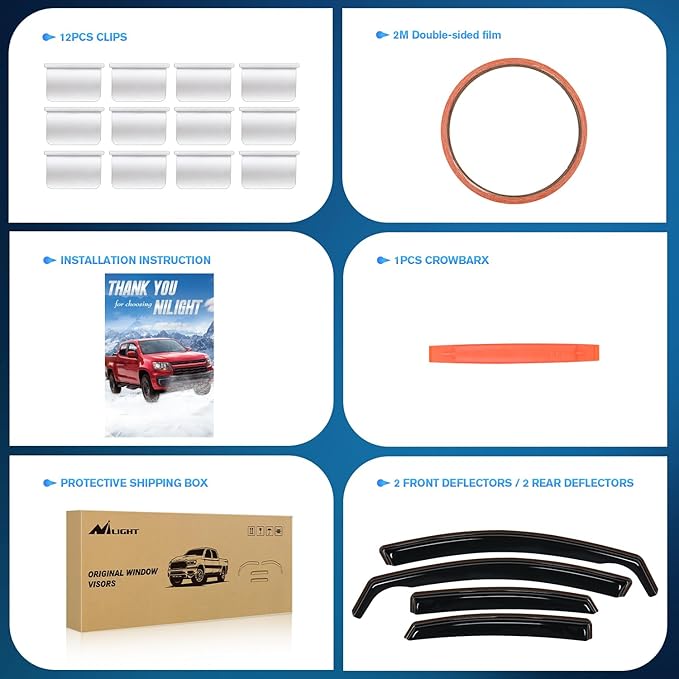 Nilight in-Channel Rain Guards for Kia Forte 2019 2020 2021 2022 2023 2024 2025, Vent Window Visors, Original Window Deflectors-4PCS