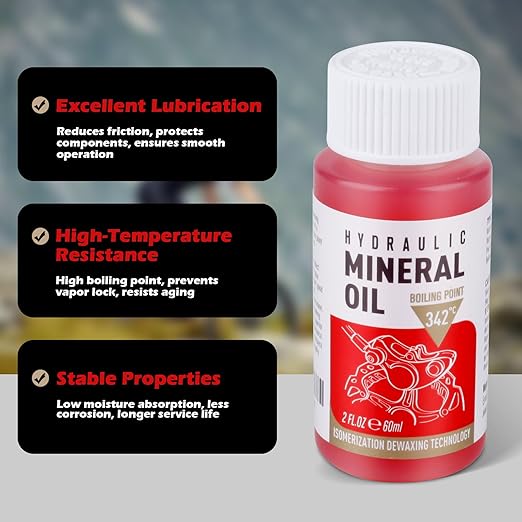 High Performance Mineral Oil Brake Fluid 120ml for Shimano, Tektro and TRP Hydraulic Disc Brakes