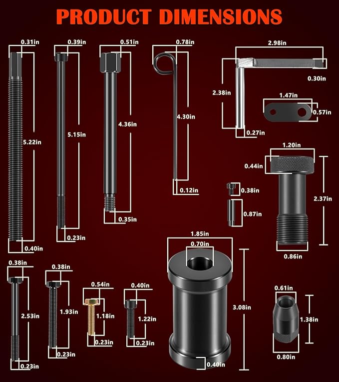16PCS Engine Camshaft Timing Locking Tool Kit Fits for BMW N20 N26 Engines, with 2801 Flywheel Holder + 7676 Oil Seal Repair Kit + Fuel Injector Removal Tool, Engine Alignment Locking Timing Tool Kit