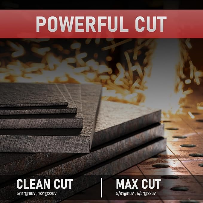 YESWELDER CUT-55DS NHF PLUS Plasma Cutter, 55Amp 110V/220V Non-High Frequency Non-Touch Pilot Arc 4-In-1 Plate Cutting/Grid Cutting/Gouging/Marking Multifunctional Plasma Cutting Machine