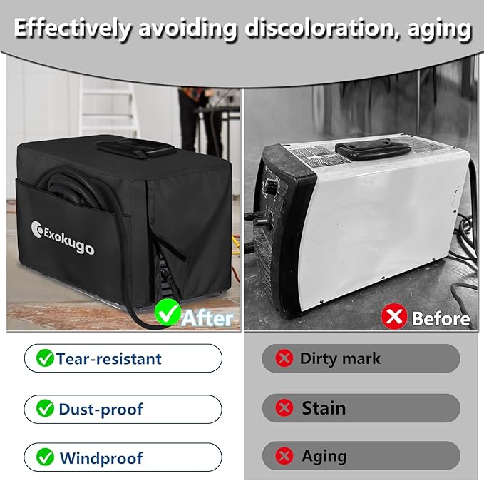 Premium Welding Machine Cover - Heavy Duty 600D Waterproof Welder Cover with Plush Liner, Protective Fit for TIG/MIG 100-210 Models (21.3"L x 11.5"W x 13"H)