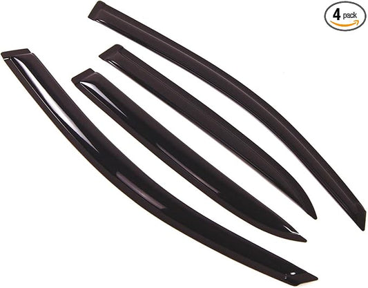 TuningPros Outside Mount Window Vent Visors Rain Guards Compatible with Chevrolet Equinox 2005-2009 | Side Window Wind Deflectors Rain Shields | Smoke Tinted, 4 Pcs Set, DGWV-039