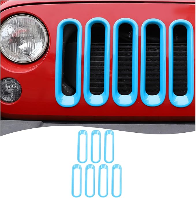 JK Grill Inserts Front Grille Mesh no Mesh Cover Guard for Jeep Wrangler JK 2007-2017 Clip-on Grille Accessories