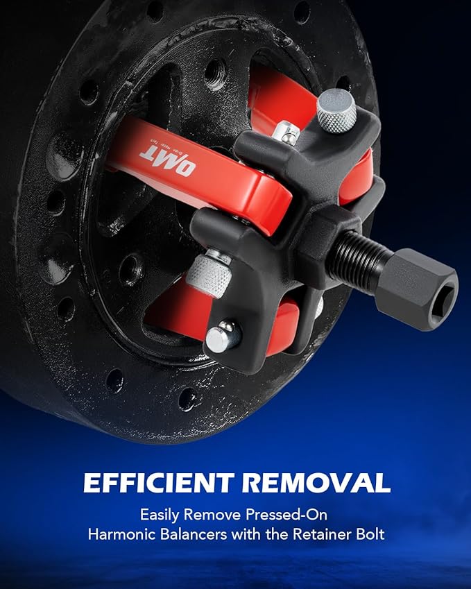 Orion Motor Tech Harmonic Balancer Puller Kit, Adjustable 3-Jaw Puller Set for Removing Harmonic Dampers & Balancers, 3-Jaw Pulley Puller Set Compatible with Chevy GM Chrysler Cadillac Ford More, Red