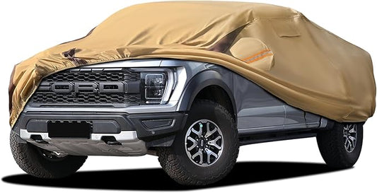 F150 Car Cover Waterproof All Weather Compatible with Ford F150, Outdoor Heavy Duty Anti-UV Car Covers Rain Sun Snow Protection with Zipper and Windproof Buckle