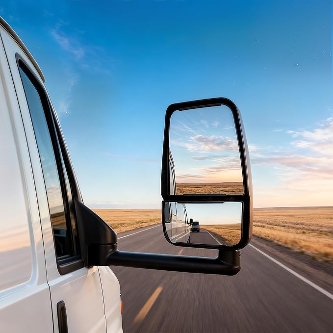 DWVO Side Towing Mirrors Compatible with 03-19 Chevy Express GMC Savana 1500 2500 3500, Right Passenger Mirror with Manual Adjustable Manual Folding