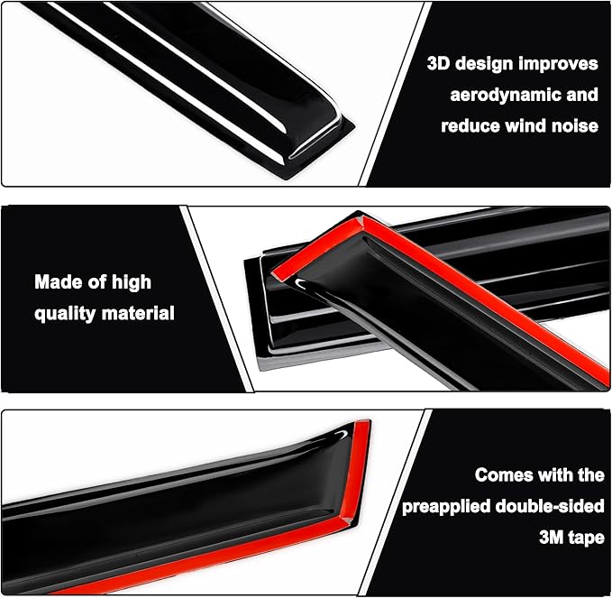 AUXKO Rain Guards for Hyundai Tucson 2026-2022 SE SEL N-Line Limited, Window Vent Visor Accessories - Shatterproof Sun Smoke Visors for Car Window, Tape-On Side Window Wind Deflectors & Visors Black