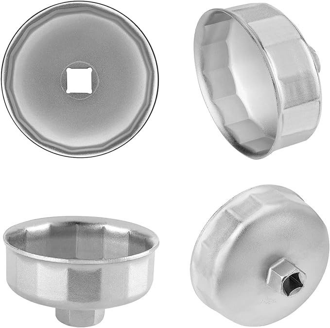 Jetech Oil Filter Cap Wrench 64.5mm x 14 Flute, Cartridge Type Socket Removal Tool with 14 Flutes and 64.5mm Inner Diameter