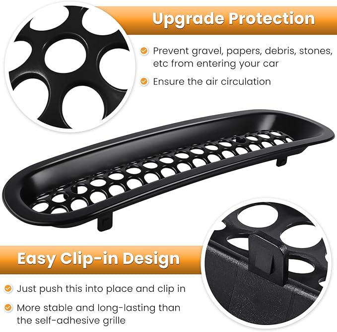 7PCS Front Grill Mesh Inserts for Jeep Wrangler JK JKU Unlimited 2007 2008 2009 2010 2011 2012 2013 2014 2015 2016 2017 2018 Grille Guard Cover Trim Clip-in Exterior Accessories (Matte Black)
