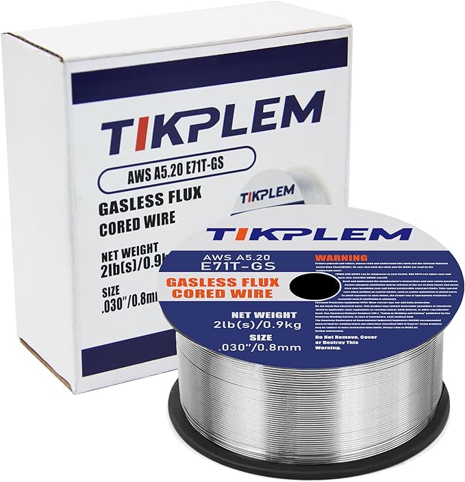 0.030”Gasless Flux Cored Wire,E71T-GS,Single 2lb Spool,Perfect For Welding Galvanized Sheet, Lap Welding &Light Structural Parts.