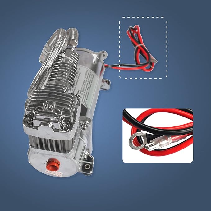 12V 444C 200 PSI Dual Value Pack Chrome Air Compressor for Auto/Motorcycle