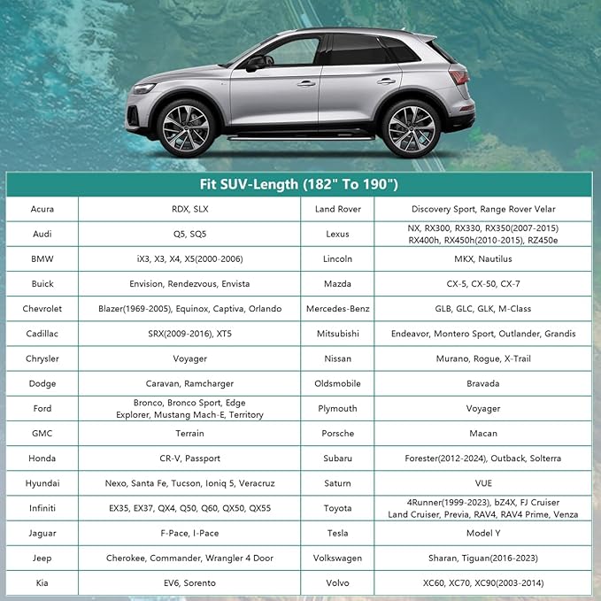 SUV Car Cover for Automobiles Waterproof All Weather, Universal Fit Subaru Outback, Buick Enclave, Chevrolet Equinox, Toyota RAV4/4Runner, Hyundai Santa Fe, Ford Edge, Volkswagen Tiguan etc.