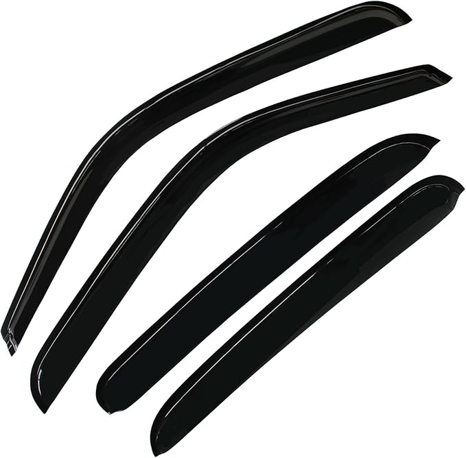 Smoke Window Visor Compatible with 2002-2006 Avalanche/Escalade/Silverado Crew Cab Rain Guards Wind Deflector 94355
