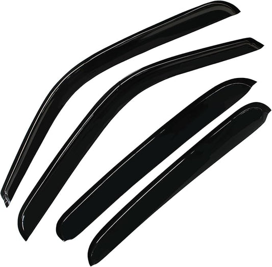 Smoke Window Visor Compatible with 2002-2006 Avalanche/Escalade/Silverado Crew Cab Rain Guards Wind Deflector 94355