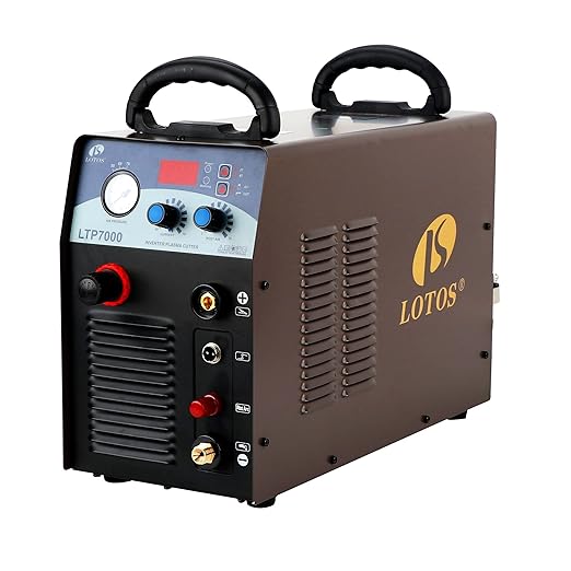 LOTOS LTP7000 70Amp Non-Touch Pilot Arc Plasma Cutter, Brown, 7/8" Inch Clean Cut