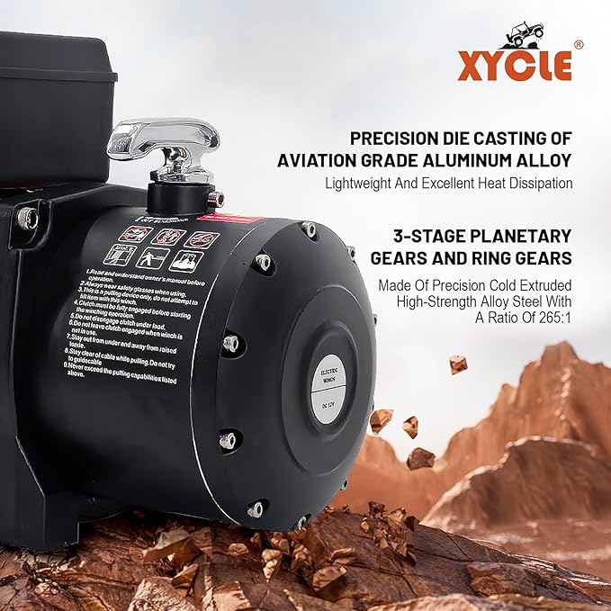 Winch13500lbs 12V Waterproof Electric Winch Synthetic Rope Electric Winch Towing Winch Boat Trailer Winch SUV 4-Wheel Drive Off-Road Vehicle with Remote Control 3/8 Synthetic Rope (Black)