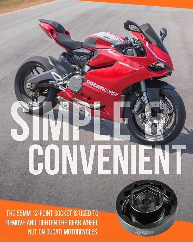 Wheel Nut Socket for Ducati, Front and Rear Wheel Axle Nut Socket Tool for Ducati Motorcycle Panigale V4, Street Fighter 1098, Monster 1200 (30mm + 55mm)