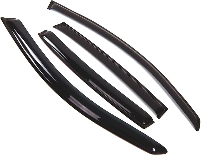 Tuningpros WD2-014 Dark Smoke 4 Pcs Set Window Visor (Outside Mount) Deflector Rain Guard Compatible with 2000-2005 Buick Lesabre